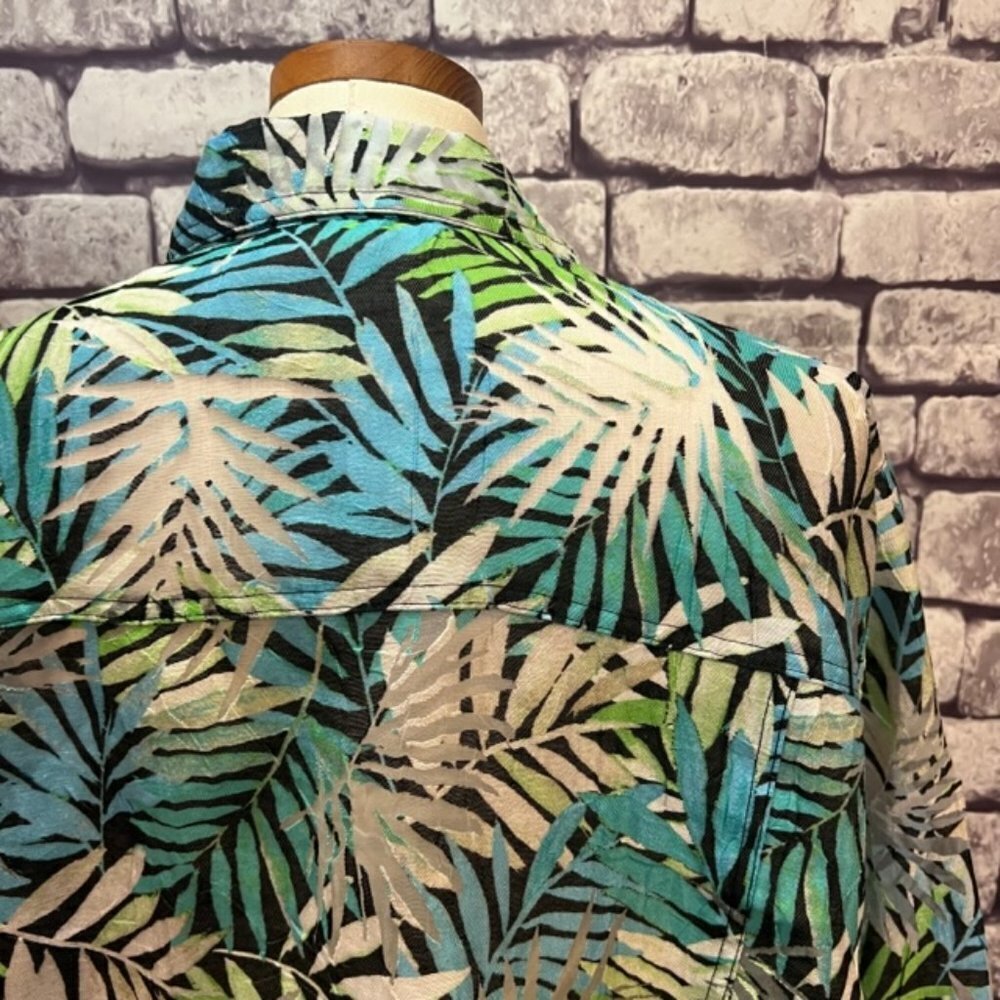 Ruby Rd. Multicolored Sheer Button Down Blouse Size 24W - Picture 8 of 11